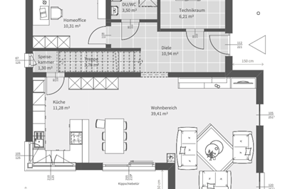 Fertighäuser - Einfamilienhaus ELK 149 - Skizze
